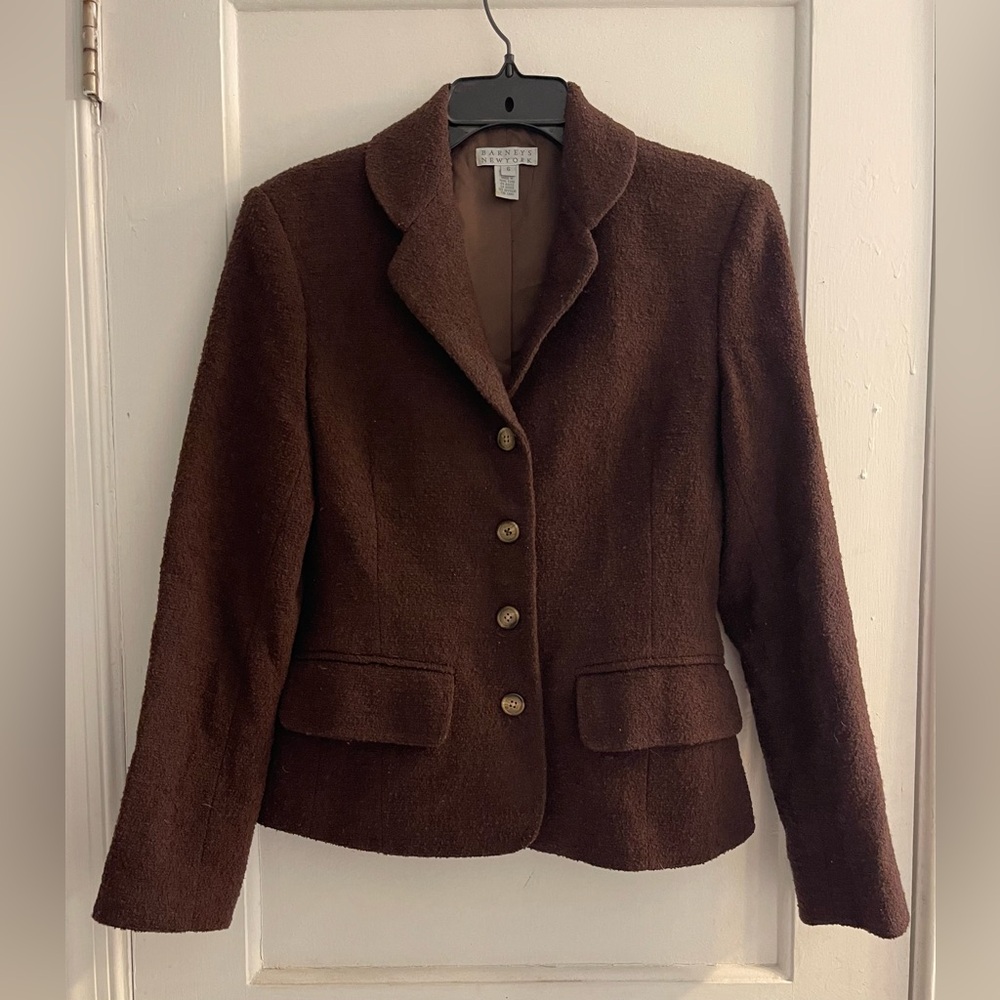 Barney’s New York Brown Wool/Nylon Jacket Size 6